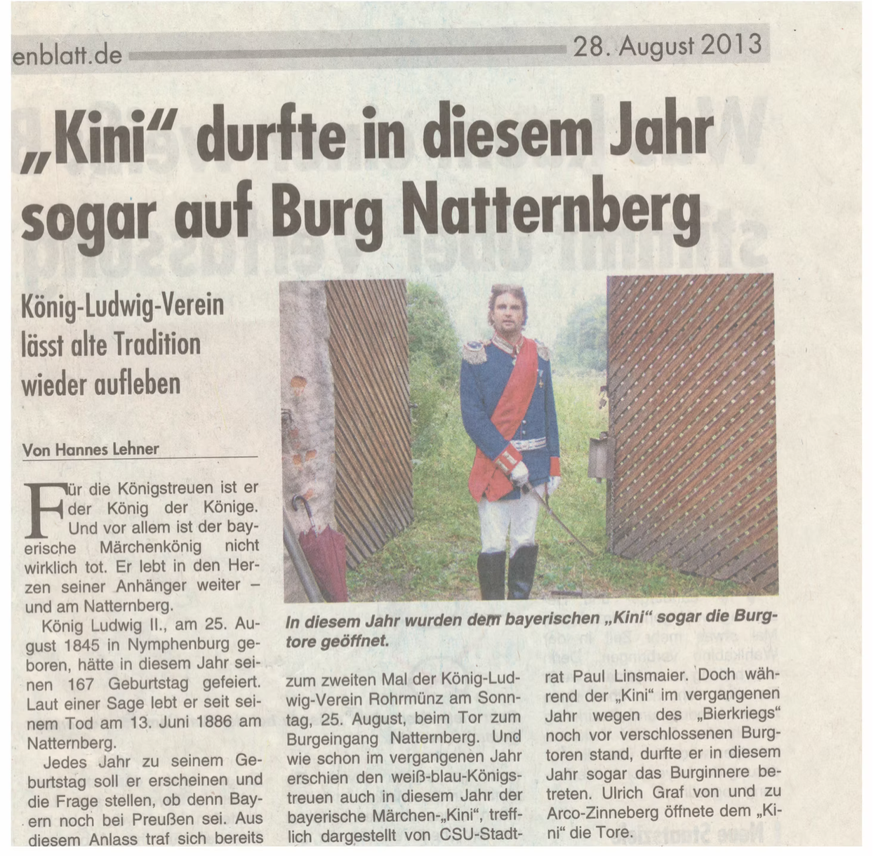„Kini“ durfte in diesem Jahr sogar auf Burg Natternberg